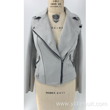 Women's Grey Faux Suede Jacket